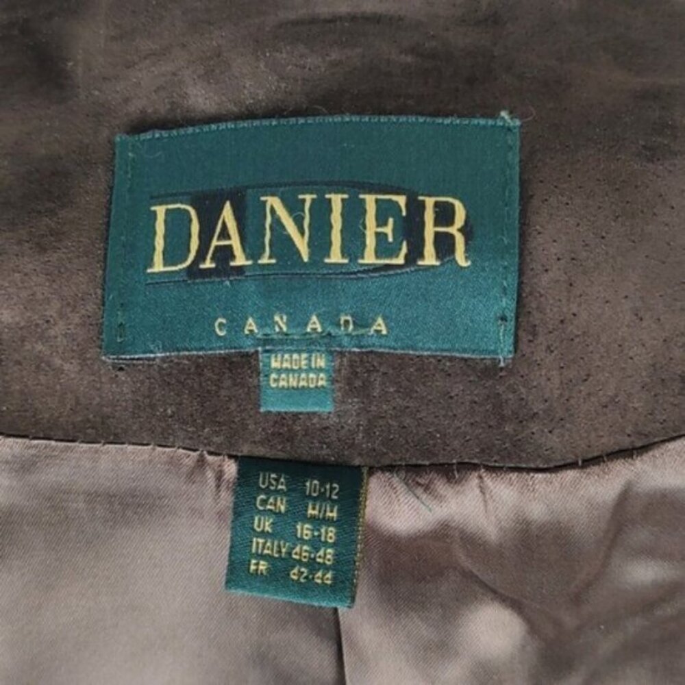 NWOT 100% Suede Danier Jacket Lined Size Womens 10-12 Brown - Picture 4 of 11